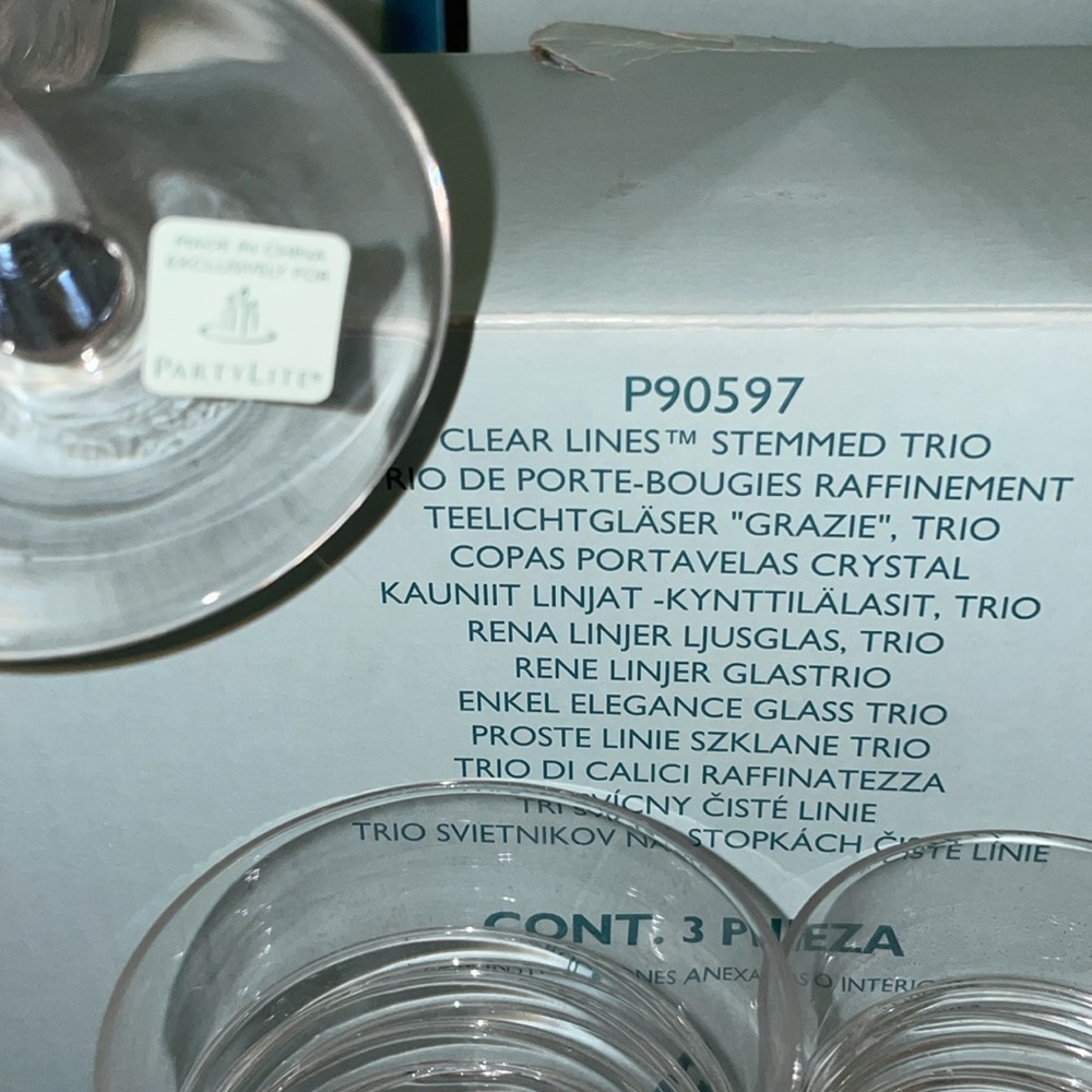 3 pc Partylite stemmed candle holders - Picture 8 of 10